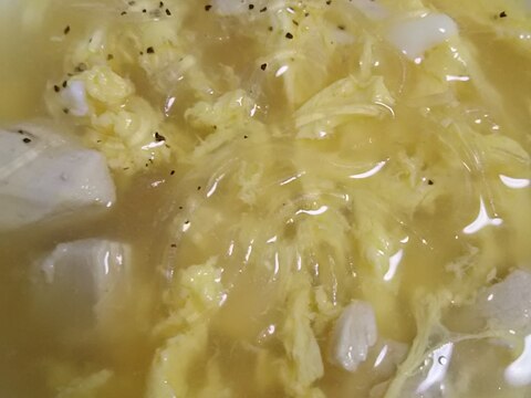 鶏むね肉と春雨の卵スープ(^^)